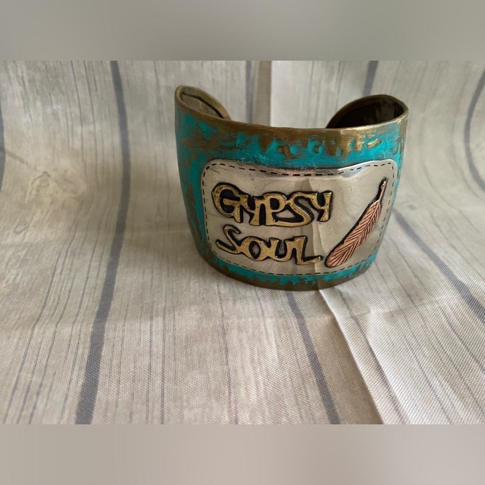 Pink Diamondback Gypsy Soul Distressed Metal Bohemian Wrist Cuff Bracelet